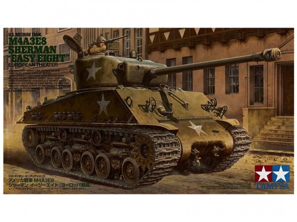 модель M4A3E8 Sherman Американский средний танк с фигурой командира